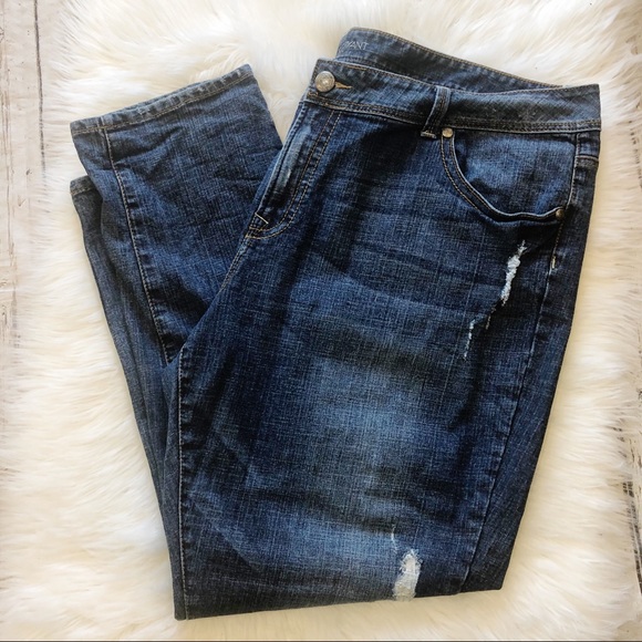 Lane Bryant EUC Distressed Jeans Plus Size 28 - Picture 3 of 5